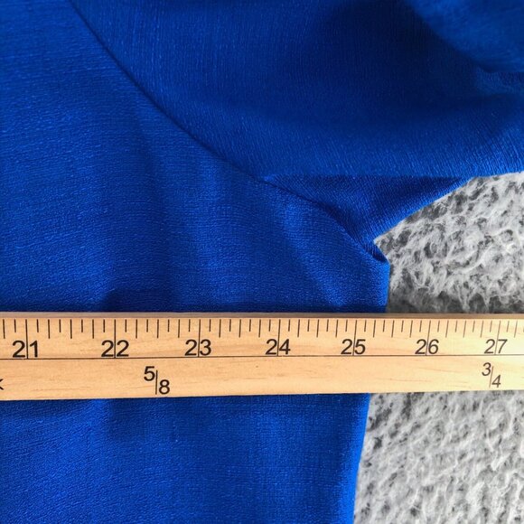 Sheri Martin Top Womens 22W Plus Blue Button Floral Embroidered Short Sleeves - Picture 8 of 10